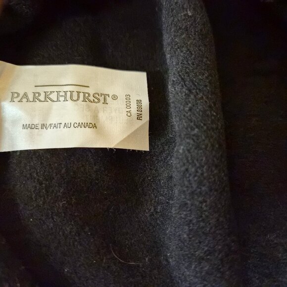 VTG Parkhurst Canada Wool Cloche Hat Black Smokestone Velvet Band Diana Style - Picture 8 of 9